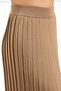 Camel Midi Length Pleated Viscose Women's Knitwear Skirt - 5