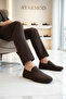 Brown-Nubuck Genuine Leather Men's Casual Shoes 803 m - 2