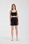 High Waist Pleated Shorts – Double Piping Belt, Pockets, Casual - 3