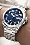 Steel Cord&Case Calendar Men's Wristwatch Wrist Bracelet Gift Silver-Blue Zmdk1204 - 4