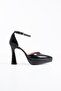 Likano Pointed Platform Women's Evening Dress Heeled Shoes Black Metallic - 2