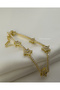 Stoned Star and Bar Link Steel Bracelet - Golden Celestial Star Bar Bracelet - 3