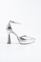 Likano Pointed Platform Women's Evening Dress Heeled Shoes Silver Metallic - 2
