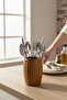 Akasya Curve Handcrafted Natural Wood Spoon Holder & Vase (11X17 cm) - 2