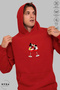 Unisex Hoodie Long Sleeve Mickey Love Printed Hooded Oversized 100% Cotton Combed Cotton Sweatshirt - 2
