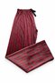 Premium French Velvet Burgundy Striped Women's Pajama Bottoms Comfortable Fit - 2