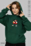 Unisex Hoodie Long Sleeve Mickey Love Printed Hooded Oversized 100% Cotton Combed Cotton Sweatshirt