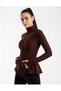 Women's Peplum Cut Sports Jacket with Finger Holes -Hijab Compatible/Peplum-Style Athletic Jacket - 3