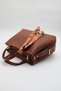 Women's Tan Large Size Crossbody Hand and Shoulder Bag with Internal Pocket and Double Handle Scarf Detail - 8