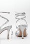 Silver Evening Dress Shoes Women's Heeled Evening Dress Shoes Thin Heeled Wedding Heels - 4
