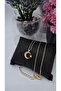 Zircon Stone Thin Moon Star Steel Necklace Gold Color Does Not Tarnish -45Cm - 7
