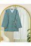 Side Tie Boucle Fabric Kimono - Mint - 2