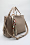 Women's Beige Large Size Inner Pocket Double Handle Scarf Detailed Useful Cross Strap Hand and Shoulder Bag