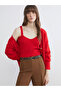 Esvab • Modern & Distinctive Heart Roba Collar Women's Knitwear Crop