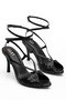 Black Tpuklu Evening Dress Women's Heeled Evening Dress Shoes Thin Heeled Wedding Heels - 2