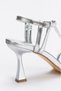 Women's Stylish Ribbed 9 cm Thin Heeled Evening Dress Shoes - 4