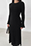 Women's Ribbed Long Knit Dress – Grey Flow - 5