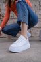 Delit White Orthopedic Women's Sports Lace-Up Casual Shoes Sole 5 cm - 2