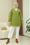 Side-Tie Boucle Fabric Kimono - Oil Green