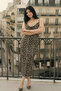 Women's Dress Leopard Pattern Stylish Wrinkled Lycra Fabric Evening Dress - 2