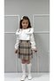 Girl's Baby Collar Embroidered Shirt and Skirt Set