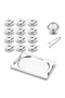 Grace Sade Platinum 28 Piece Tea Tray Set with Handles, 304 Quality Steel, Dowry, Guest, Daily Presentation - 4