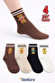 Women's Cute Teddy Bear Figured Socks 4 Pairs