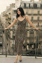 Women's Dress Leopard Pattern Stylish Wrinkled Lycra Fabric Evening Dress