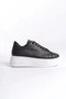 Women's Comfort Black and White Casual Sports Shoes Lace-Up High Sneaker Sole 5 cm - 4