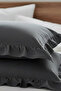 2 Pieces 100% Cotton Ruffle Pillowcase 50X70 cm Modern with Hidden Zipper - 3