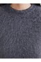 Lcw Vision Anthracite Crew Neck Women's Fuzzy Knitwear Sweater - 3
