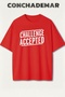 Challenge Accepted Barney Printed Premium Oversize Cotton T-Shirt