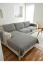 Sofa Cover 180X210 cm |   Stylish Design with Non-Slip Texture and Tassels, 100% Cotton - 5
