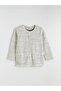 Gray Crew Neck Patterned Women's Cardigan (S6) - 4