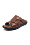 100% Genuine Leather Daily Orthopedic Men's Large Size Velcro Slippers 45-49 - 2