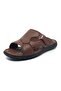 100% Genuine Leather Daily Orthopedic Men's Large Size Velcro Slippers 45-49 - 2