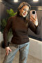 Brown High-Necked Knitwear with Sleeve Detail - 7