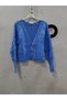 Women's Knitwear Soft Textured 3-Button Petite Short Twist Knit Oversize Cardigan - 5