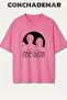 Stranger Things Steve and Dustin Printed Premium Oversize Cotton T-Shirt