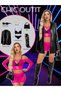Womens Lingerie Set Fishnet BabyDoll Bodysuit Sexy Nightwear Mesh Sheer Pink - 5