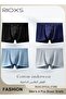 Men's 4 Pack Cotton Boxer Brief Sets Breathable Underwear Soft Stretch Boxer Shorts