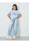 Girls Blue Graphic Print T-Shirt - 2