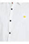 Women White Daisy Embroidered Short Sleeve Shirt - 3