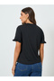 Women Black Embroidered T-Shirt - 5