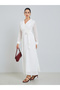 Women White Pleated Maxi Dress - 2