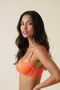 Neon Orange Young Girls Satin Detailed Padded Underwire Bra - Removable Strap Supported Daily Bra - 3