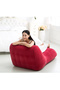 Flocked Inflatable Lounge Chair with S-Shaped Design - Red - 3
