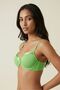 Neon Green Young Girls Satin Detailed Padded Underwire Bra - Removable Strap Supported Everyday Bra - 2