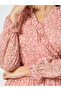 Women Pink Chiffon Floral Print A-Line Maxi Dress - 4