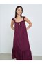 Women Burgundy Strappy Slip Dress - 2